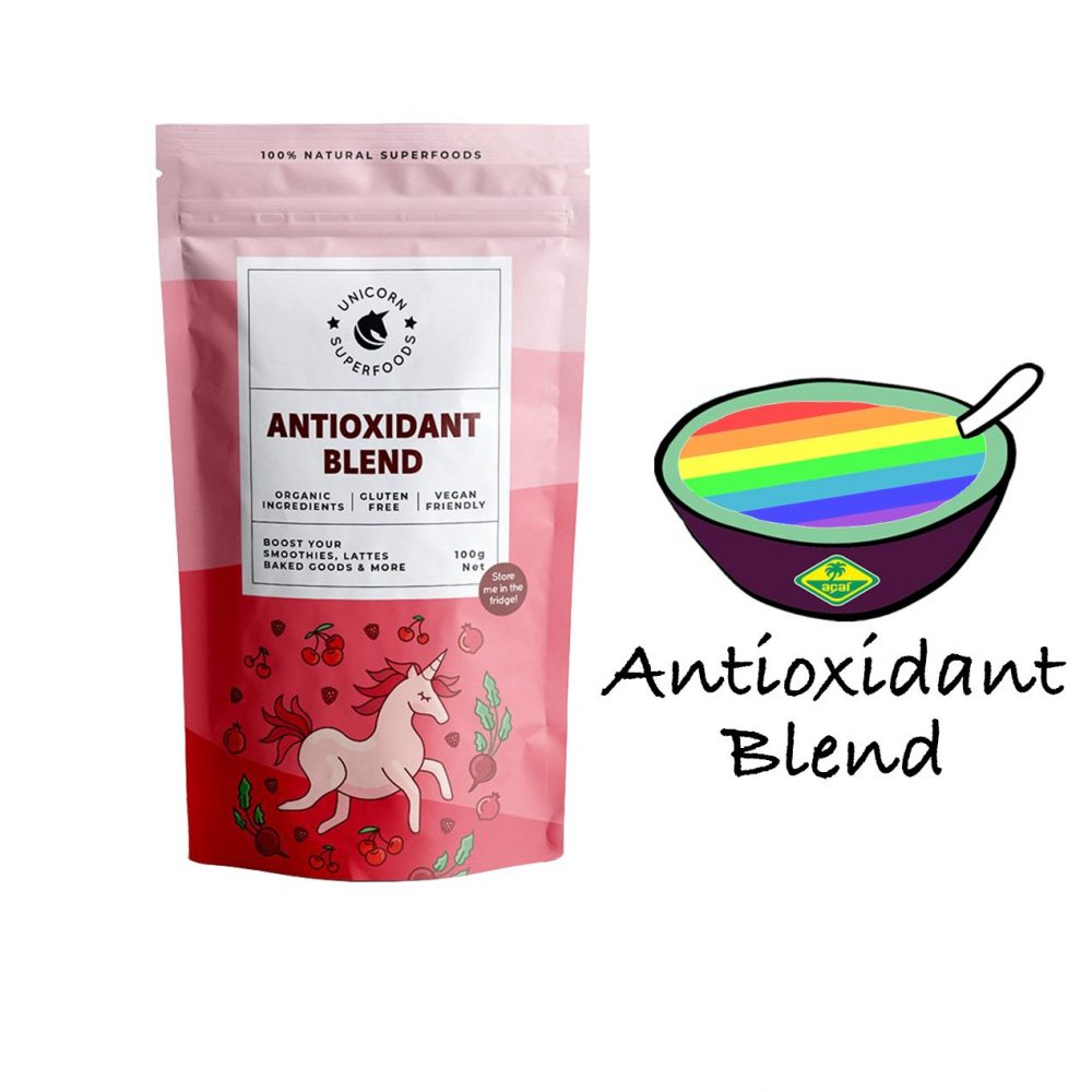 Verpakking Antioxidant poeder unicorn superfood voor smoothies en bowls